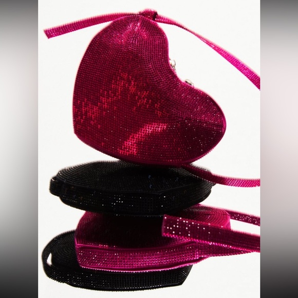 Zara heart shaped rhinestones shoulder bag special edition - Picture 1 of 12